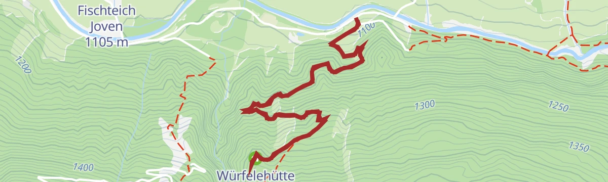 Route map: Wanderung zur Würfelehütte 1.380m